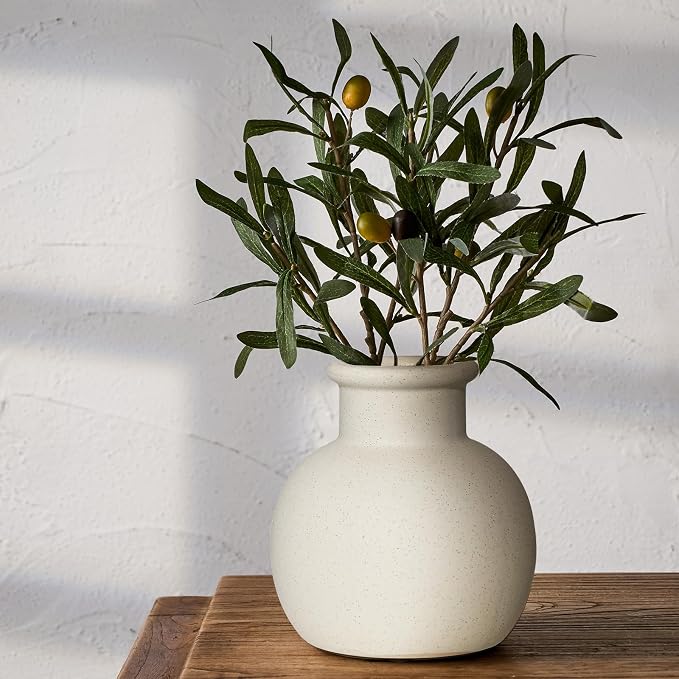 SIDUCAL Spotted Ceramic Modern Vase, 5.8 Inch Rustic Farmhouse Decorative Boho - Image 5