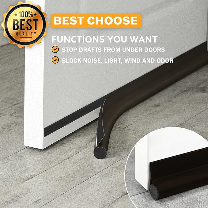 MAXTID Door Draft Stoppers 36" Adjustable Door Bottom Seal Strip Draft Blocker - Image 4