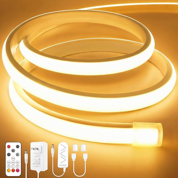 Lamomo COB LED Strip Lights 32.8Ft, Warm White Dimmable Self-Adhesive Led Rope by Lamomo