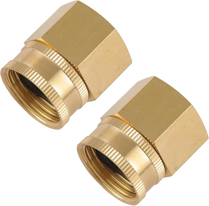 Garden Hose Adapter, 3/4" NPT Female X 3/4" GHT Female Connector | Dual Swivel - Image 4