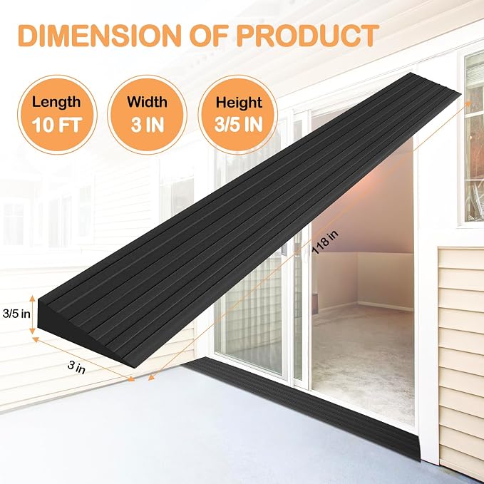 Threshold Ramps for Doorways Self-Adhesive Rubber Threshold Strip | Rubber - Image 6