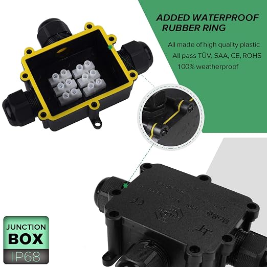 La Vane IP68 Waterproof 3 Way Electrical Junction Box - Image 4