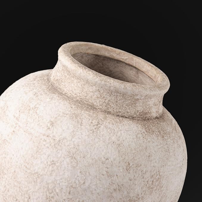 Ceramic Rustic Vase, Small Flower Farmhouse Vase Decorative Vase Short Pottery - Image 3