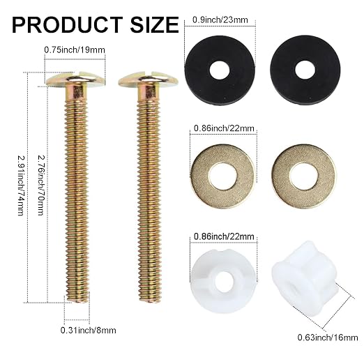 2 PCS Toilet Seat Screws Replacement Kit Universal Toilet Screw Set - Image 3