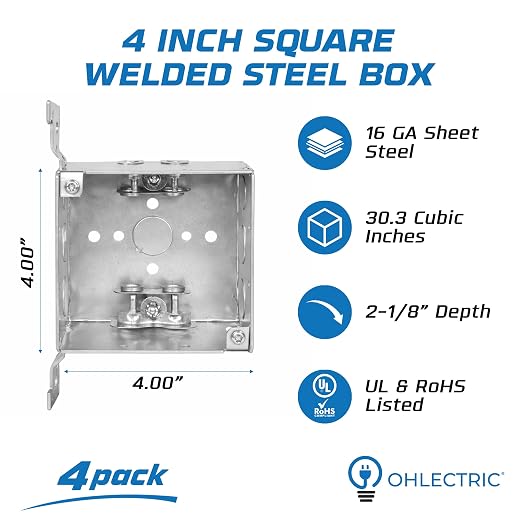 4" Square Welded Electrical Box - Image 2