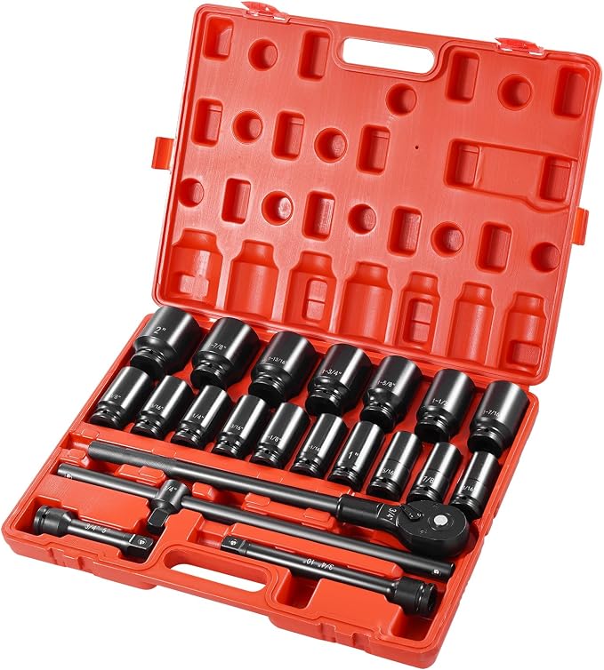 VEVOR Impact Socket Set 3/4 Inches 22 Piece Deep Impact Sockets, 6-Point Sockets - Image 9