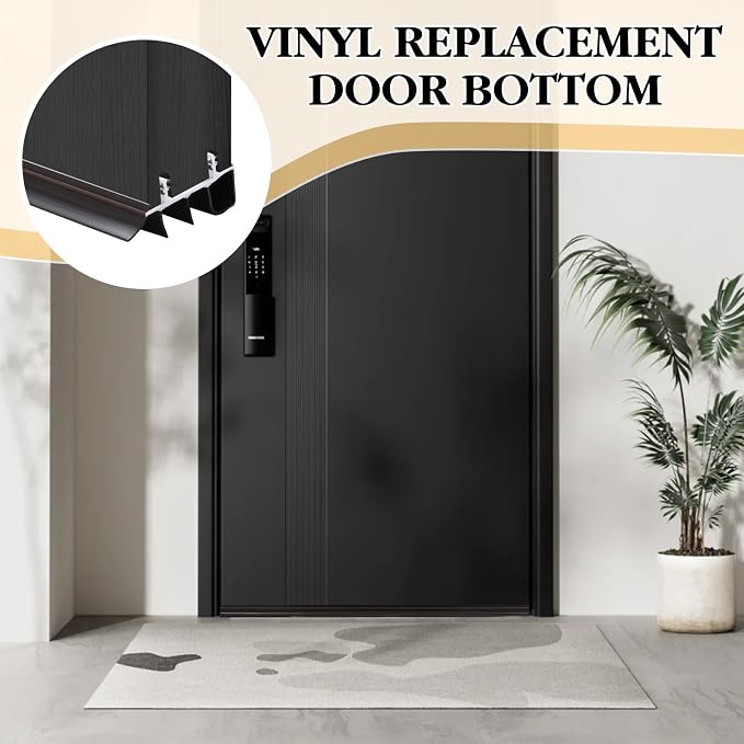 2 Pcs 36" Vinyl Replacement Door Bottom, Double Bubble Kerf Door Sweep Door - Image 6