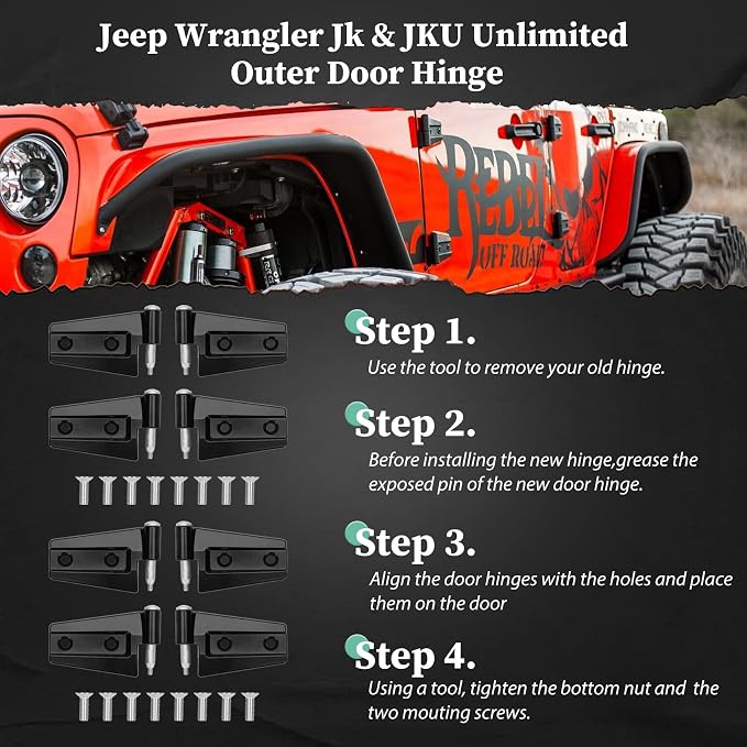 Jeep Wrangler JK Outside 4 Door Hinge - Image 8