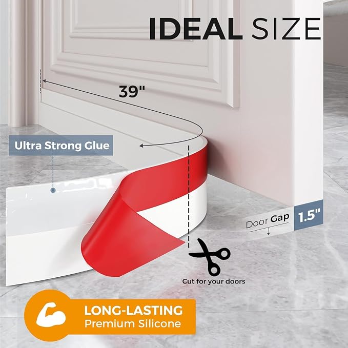 Grotheory 6 Pack Door Draft Stopper, Door Sweep, Weather Stripping Seal | - Image 4