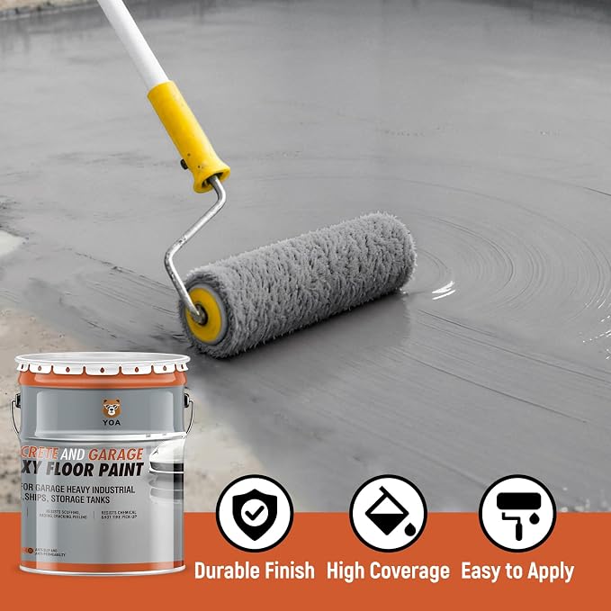 YOA Epoxy Floor Paint Kit, 4 Gallon Sea Gray - Image 4
