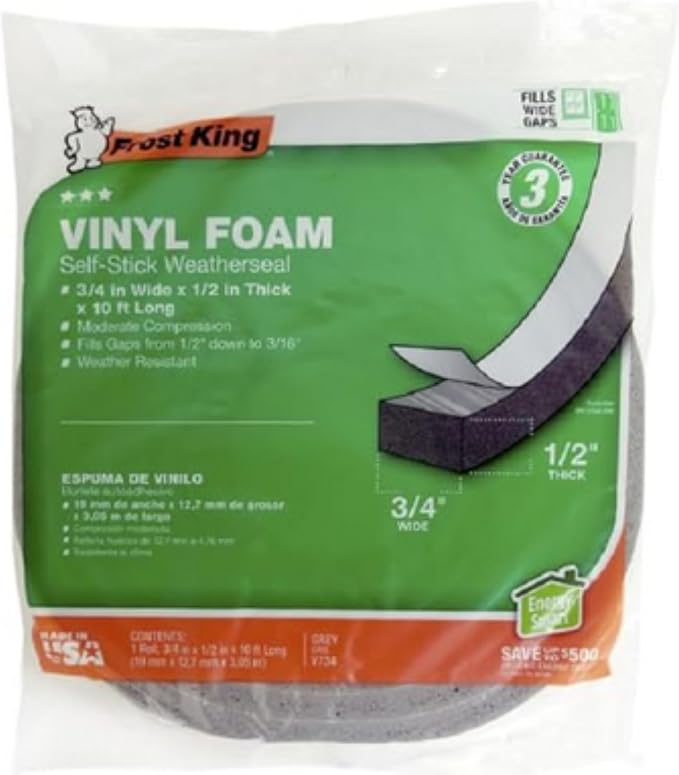Frost King V734H Vinyl Foam Tape by Thermwell+Products+Co.%2C+Inc