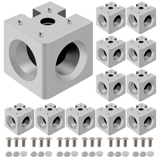 12pcs 3030 3-Way Corner Cube 3030 Extrusion Hardware Silver | T-Slot V-Slot by SeekLiny