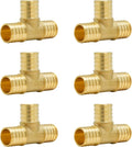 6-Pack 1 Inch PEX Tee Fittings | Brass by SUNGATOR
