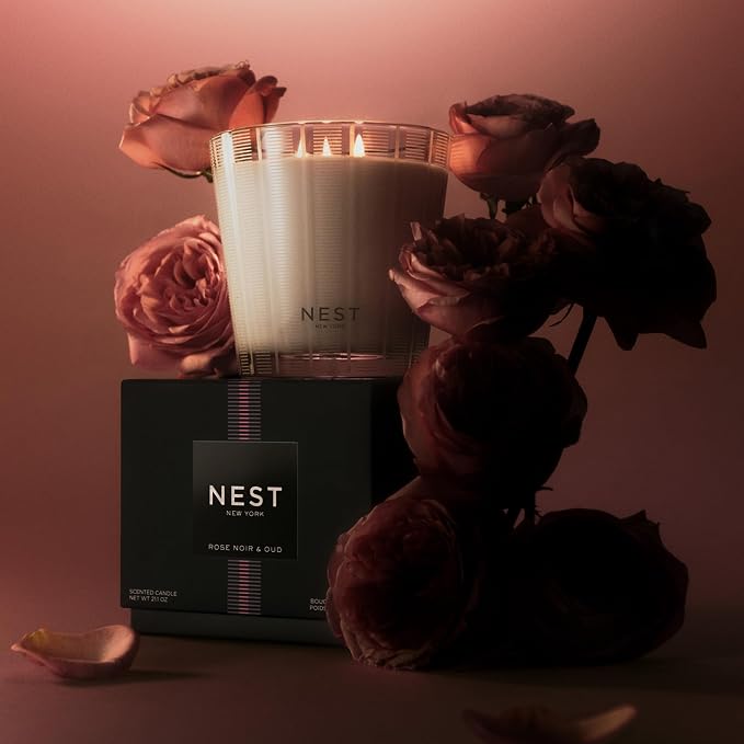 NEST New York Scented 3-Wick Candle, Rose Noir & Oud - Image 3