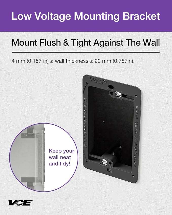 VCELINK Low Voltage Mounting Bracket, Flush Low Voltage Box, Flush Mount - Image 3