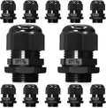 12 Pcs 3/4" NPT Black Adjustable Cable Glands by Wocloer