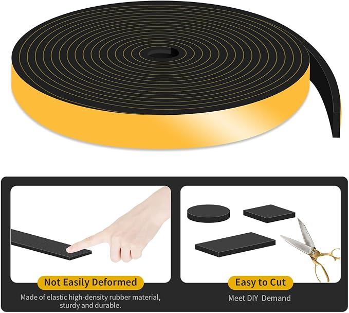 Weather Stripping, High Density CR, Strong Adhesive, 1/2 in x 1/8 in x 26Ft | - Image 7