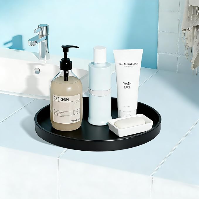 2 Pack 11" Bathroom and Vanity Tray, ABS Bathroom Counter Organizer, Coffee - Image 2