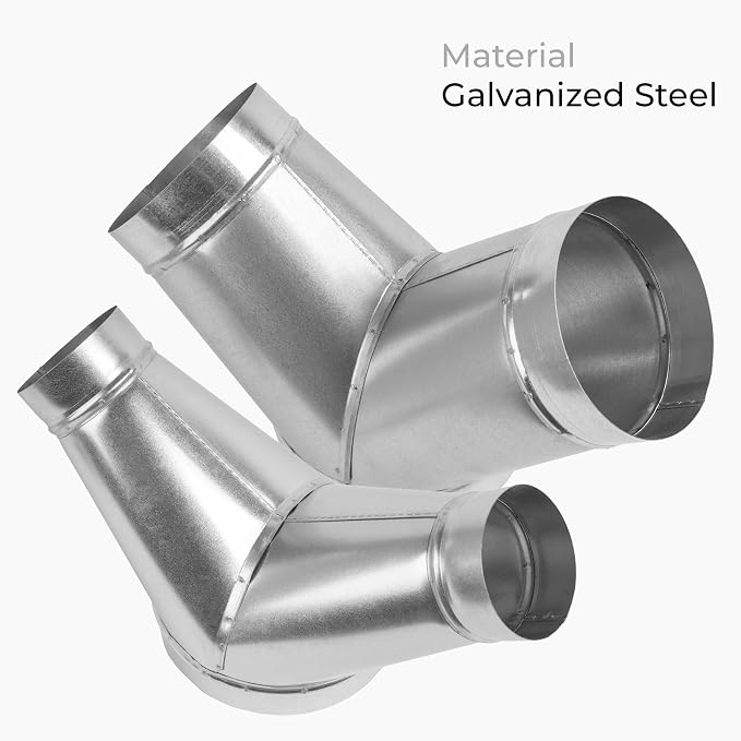 45° Degree Ø8 x 4 x 4 Inch Y Shape Duct Splitter - Image 6