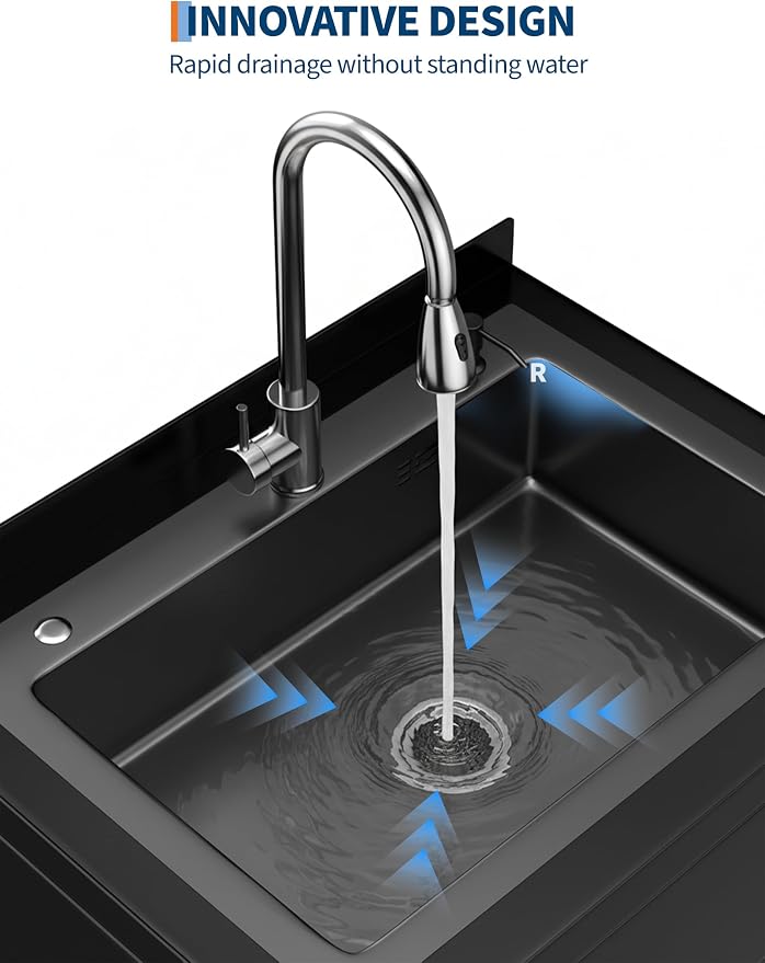 Stainless Steel Utility Sink, 25.7" × 20.7" × 39.5" Freestanding Laundry Tub - Image 4