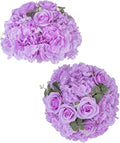 BLOSMON Artificial Flower Balls Wedding Centerpieces 2 Pcs 11.8" Lilac Fake by Blosmon