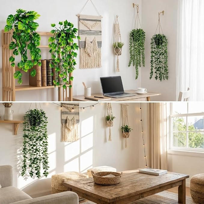 KIRIFLY Fake Plants Artificial Indoor Faux Hanging Plants Greenery Eucalyptus - Image 7