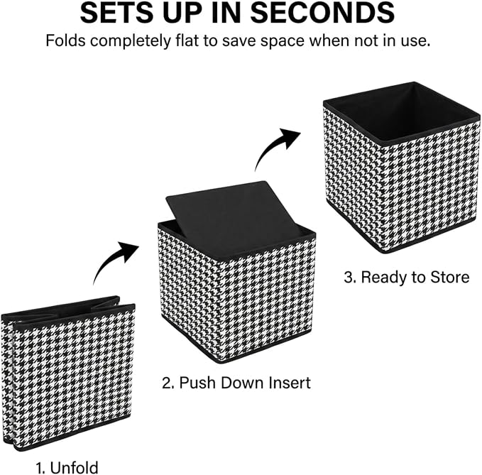 Household Essentials Foldable Fabric Storage Cubes 6-Pack – 11x11x11 Stackable - Image 8