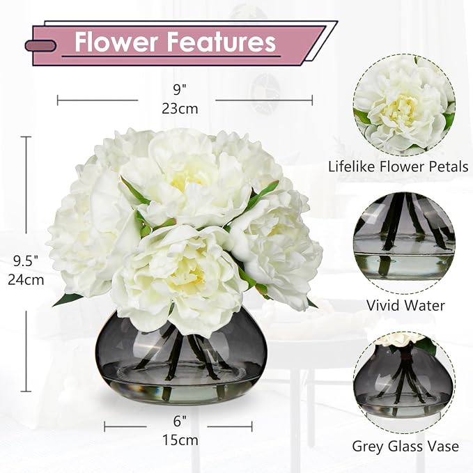 Hollyone Peonies Artificial Flowers - Image 2
