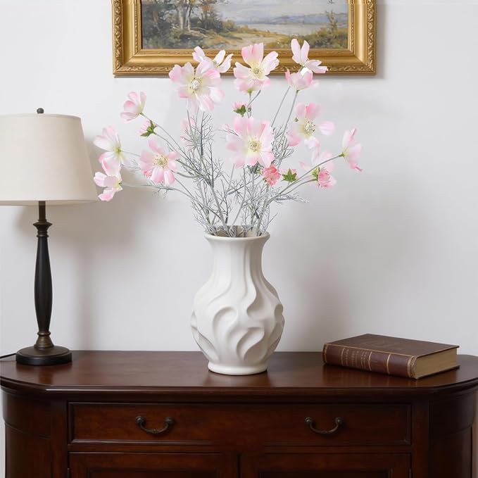 4 Pcs Pink White 24" Tall Artificial Cosmos Flowers - Image 6