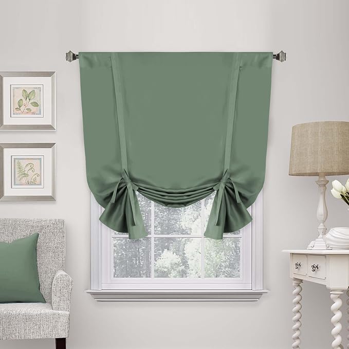 H.VERSAILTEX Blackout Tie Up Curtain Thermal Insulated Window Shade Light by HVERSAILTEX