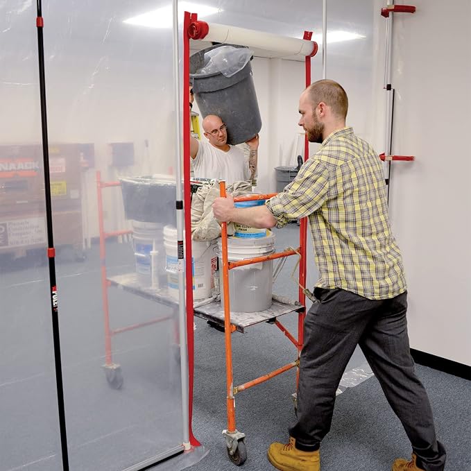 ZIPWALL KT20 Foot Spring Loaded Dust Barrier Poles, 2 Pack, 20 ft & ZipWall - Image 7