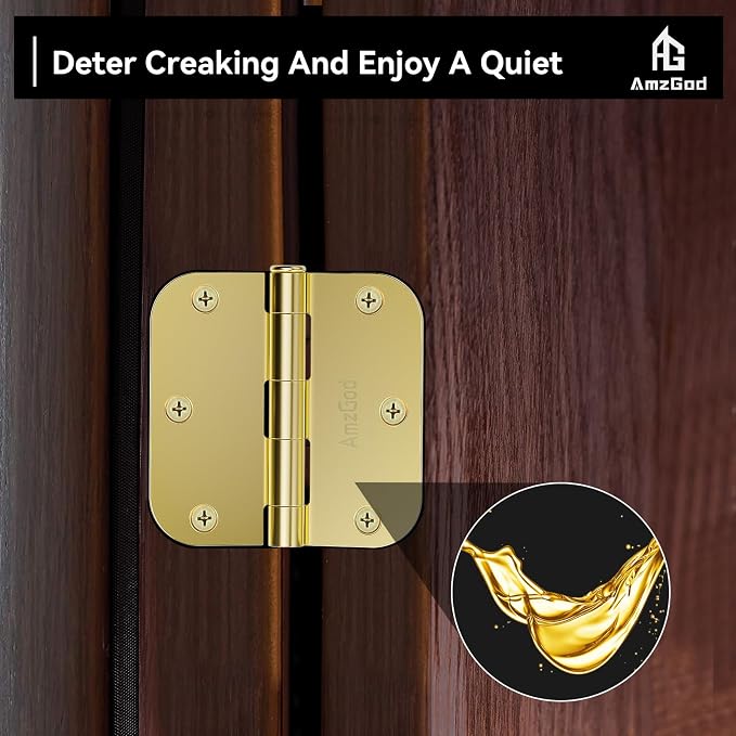 Door Hinges Polished Brass - Image 2
