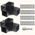 2 Pcs 4"x 4" Pergola Brackets Post | 4-Way 90° Right Angle Corner Bracket|DIY by AXWHYS
