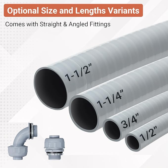 Liquid-Tight Conduit 1/2 100ft w/UL Certification | Flexible Electrical Conduit - Image 9