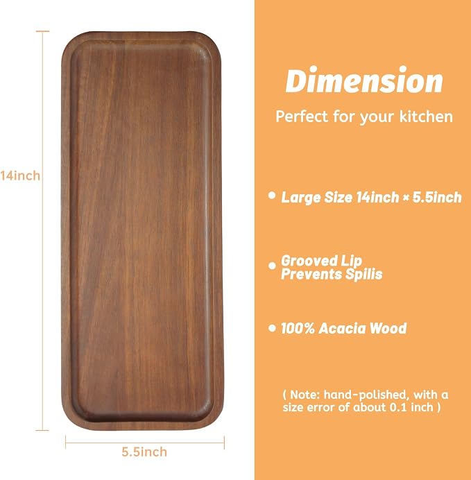 Acacia Wood Serving Platters and Trays - Image 2
