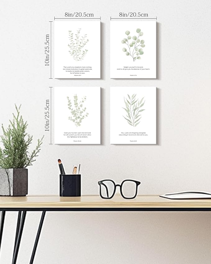 Drsoum Bible Verses Inspirational Scripture Framed Wall Art Botanical Plant - Image 2