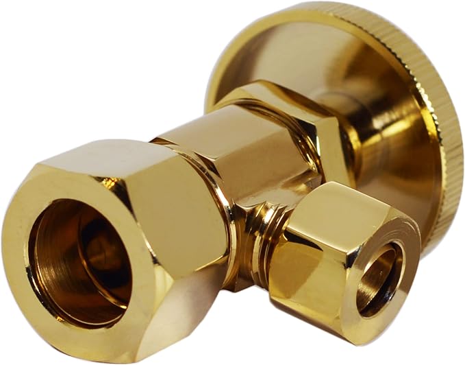 Westbrass A105-01 Round Handle Angle Stop Shut Off Valve, 1/2" Copper Pipe Inlet - Image 4