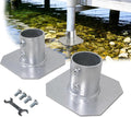 Stationary Dock Bottom Pad 2 Pcs, Floating Dock Brackets Hardware by Vlaeng