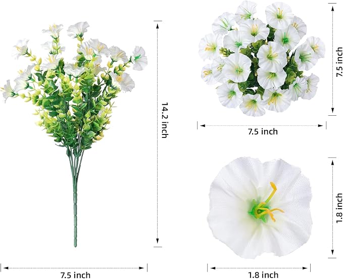 Artificial Flowers for Outdoors Fake Plants Outside Decoration, 12 Bundles Silk - Image 6