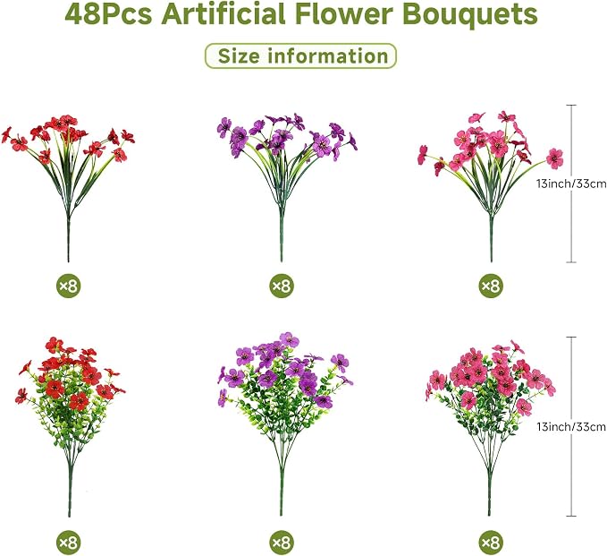 Alupssuc 48 Bundles Artificial Daisy Flowers UV Resistant - Image 3