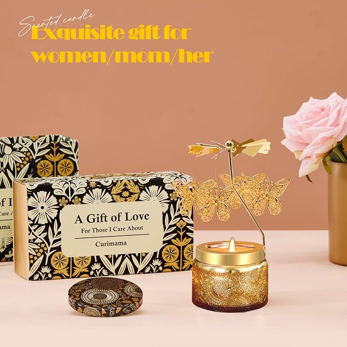 Curimama Rose Butterfly Rotating Scented Candle Gift - Image 6