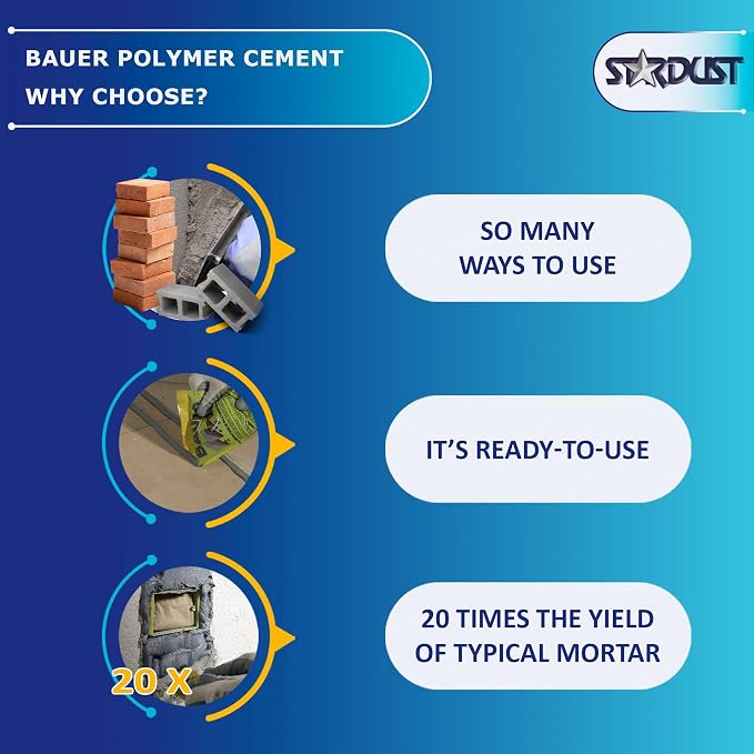 Bauer Instant Polymer Cement, Ready-to-Use, 2kg | Alternative to Mortar & - Image 4