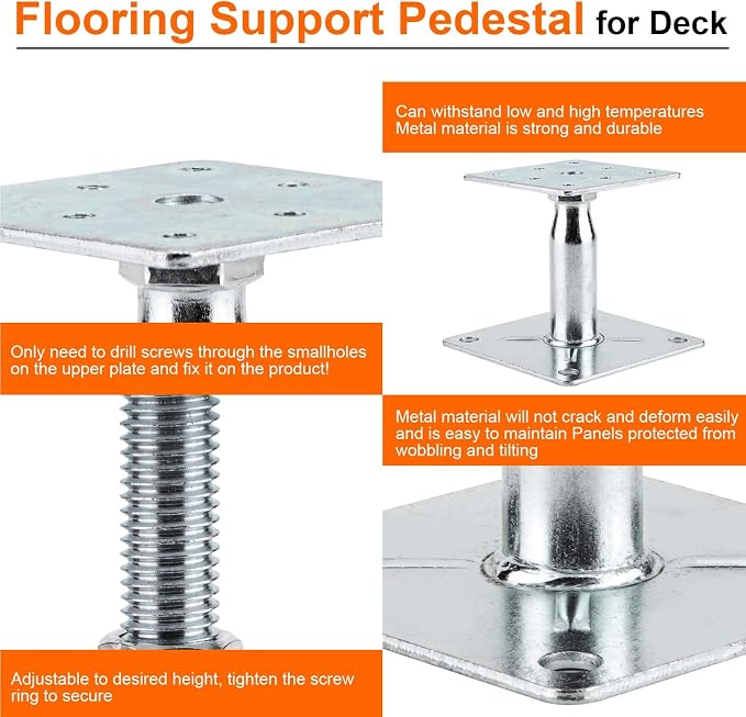 2 Pack Adjustable Support Jack for The Floor, Deck Foundation, Post Floor Joist - Image 3