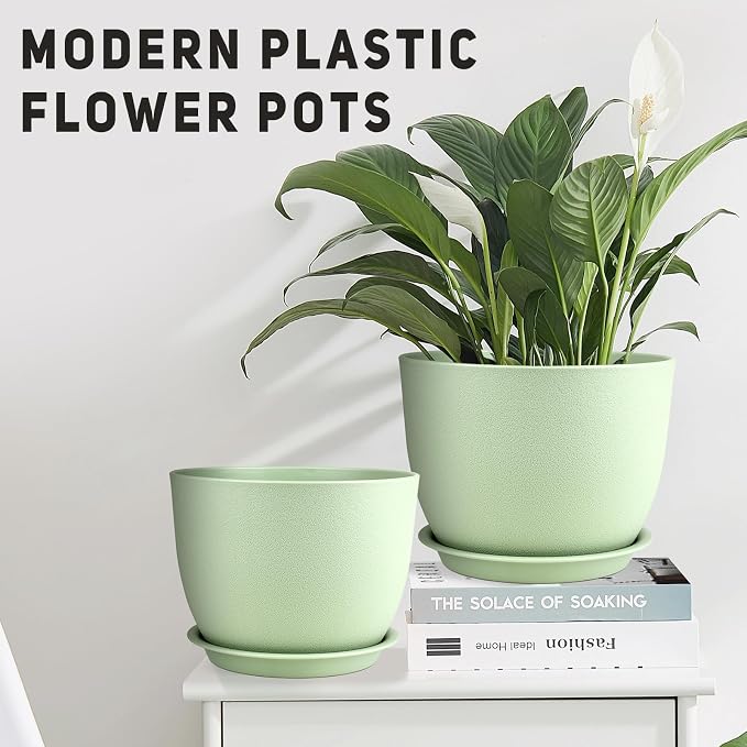 YNNICO Plant Pots 12/10/9 inch Set of 3, Flower Pots - Image 3