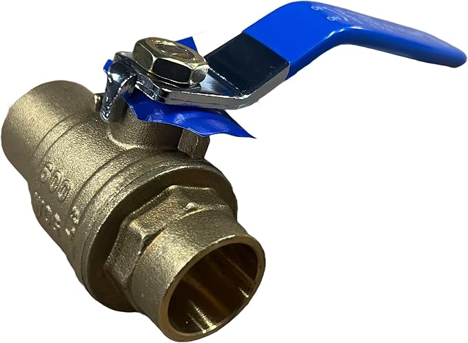 EZ-Fluid 1/2" Sweat Solder C X C Ball Valve Full Port Water Stop Shut Off by EZ-FLUIDPlumbingProducts