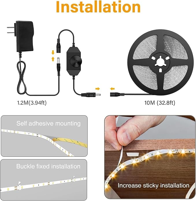 Onforu LED Strip Lights Warm White, 32.8ft Dimmable 3000k Led Lights - Image 6