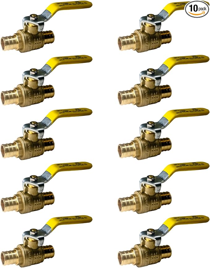 XFITTING 10 Pack Pex Ball Valve, 3/4" Inch Pex Ball Valve, Full Port by XFITTING