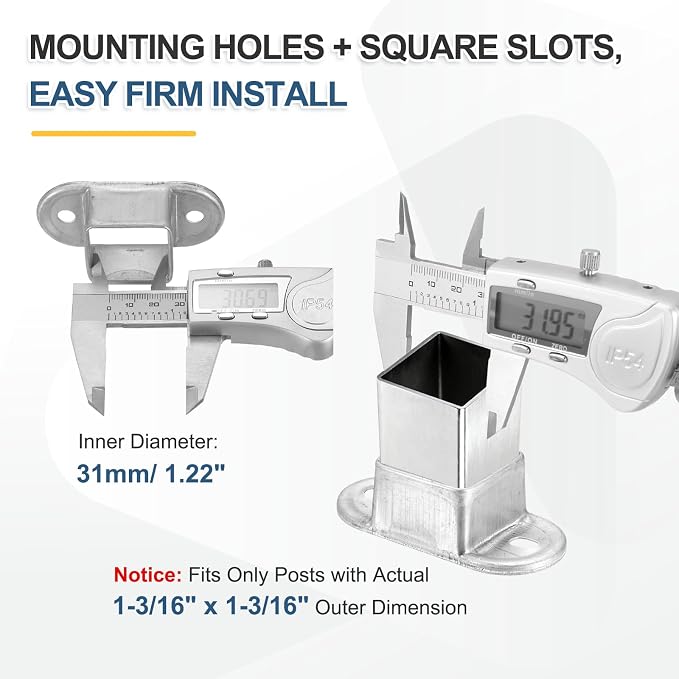 uxcell 10 Pack Square Post Flange Base, Fits 1.2x1.2 Square Tube Galvanized - Image 3