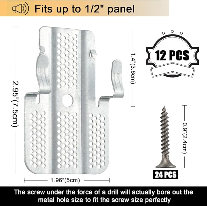 Drywall Repair Clips 12 Pack, Drywall Fastener Clip Kit, Stainless Steel | Wall - Image 2