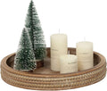 Carah & Cossh 12'' Round Wooden Tray, Round Farmhouse Rustic Decorative Tray by CarahCossh
